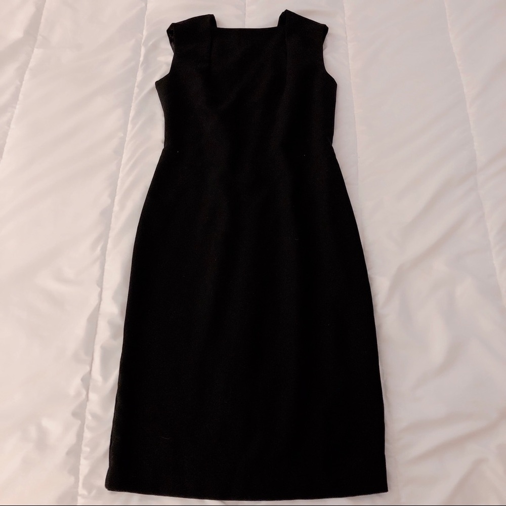 ZARA classic fitted knee length black dress